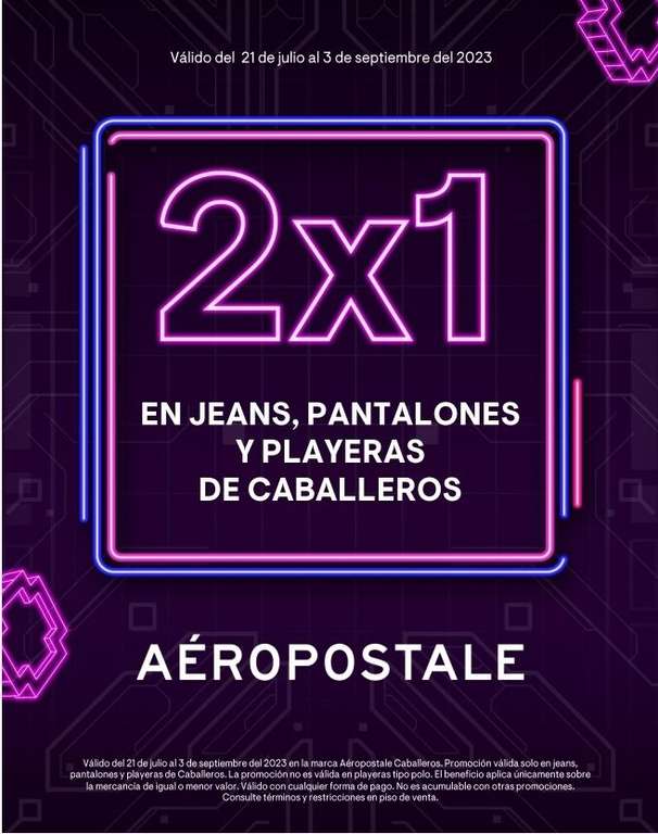 Liverpool: 2x1 en jeans, pantalones y playeras de caballero Aéropostale