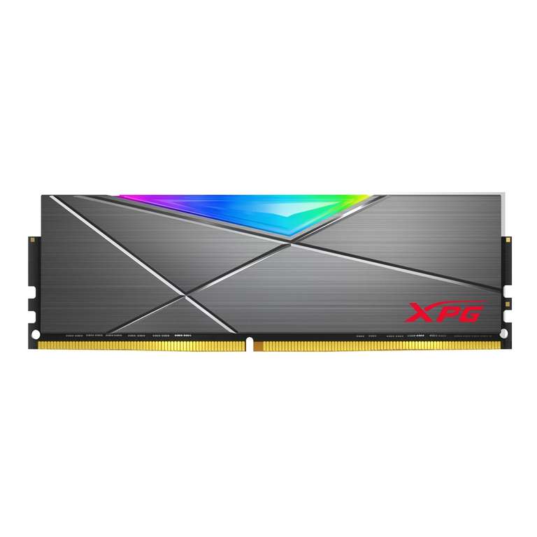 CyberPuerta: Memoria Ram XPG 16GB Spectrix RGB D50 Titanio DDR4, 3200MHz, , Non-ECC, CL16, XMP, Gris