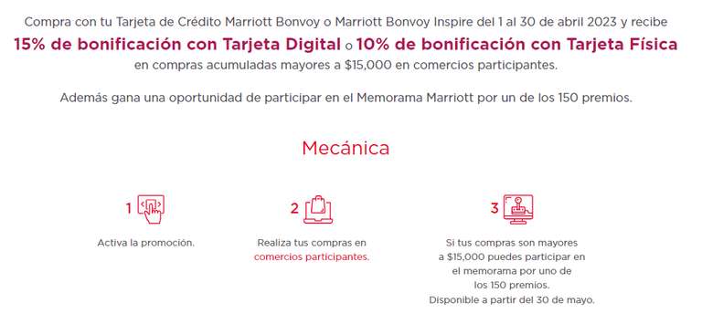 Banorte y Marriott Bonvoy: hasta 15% de Bonificación con TDC Digital (10% con TDC Física)