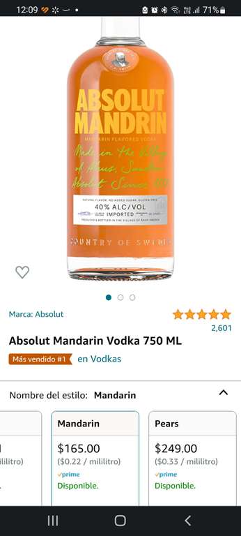 Amazon: Absolut Mandarin Vodka