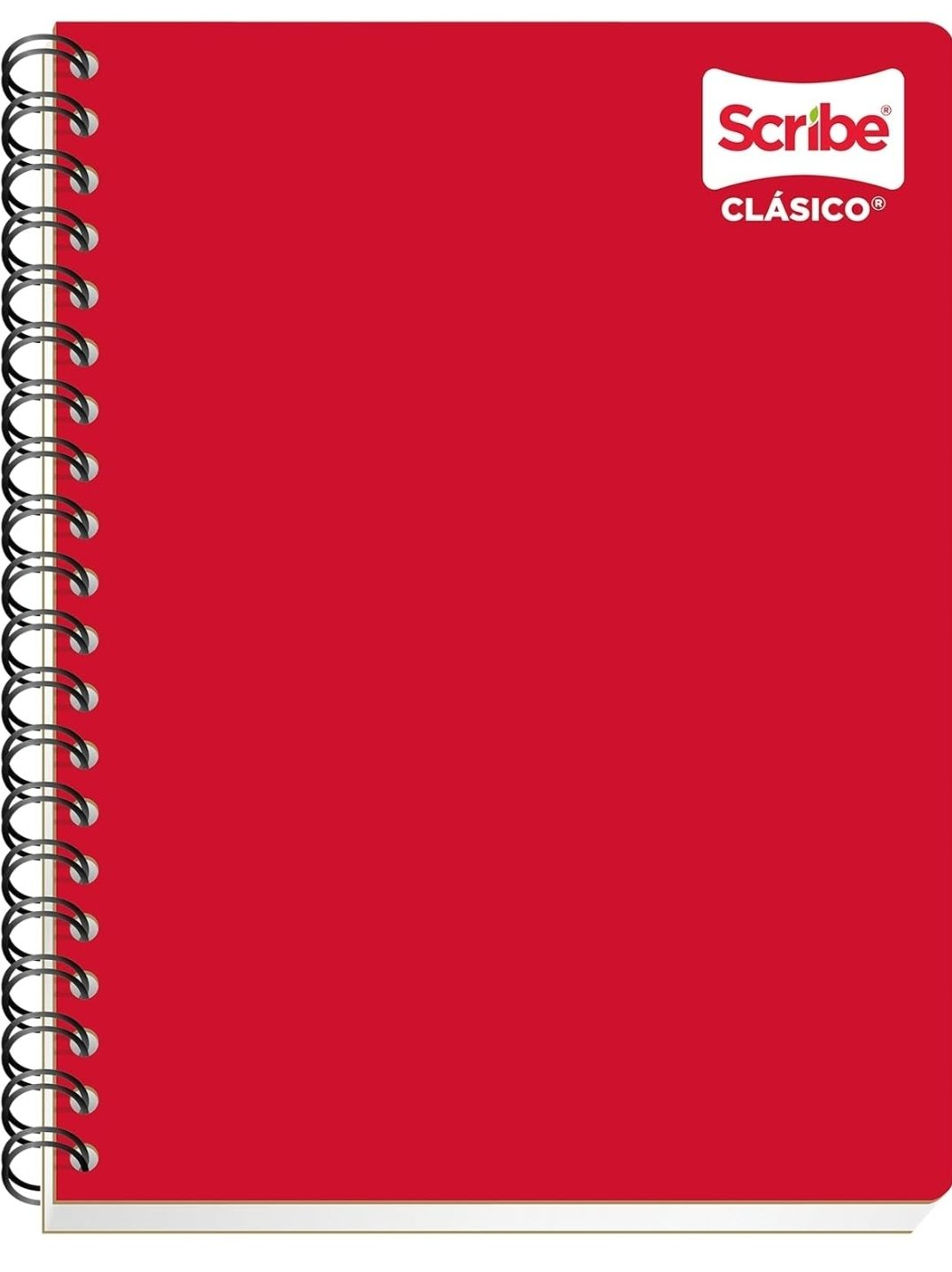 AMAZON promo 4x3 Scribe Clásico Cuaderno Profesional Pasta Semi Rígida Espiral Doble C.5 Cuadro Chico, 100 hojas, colores aleatorios