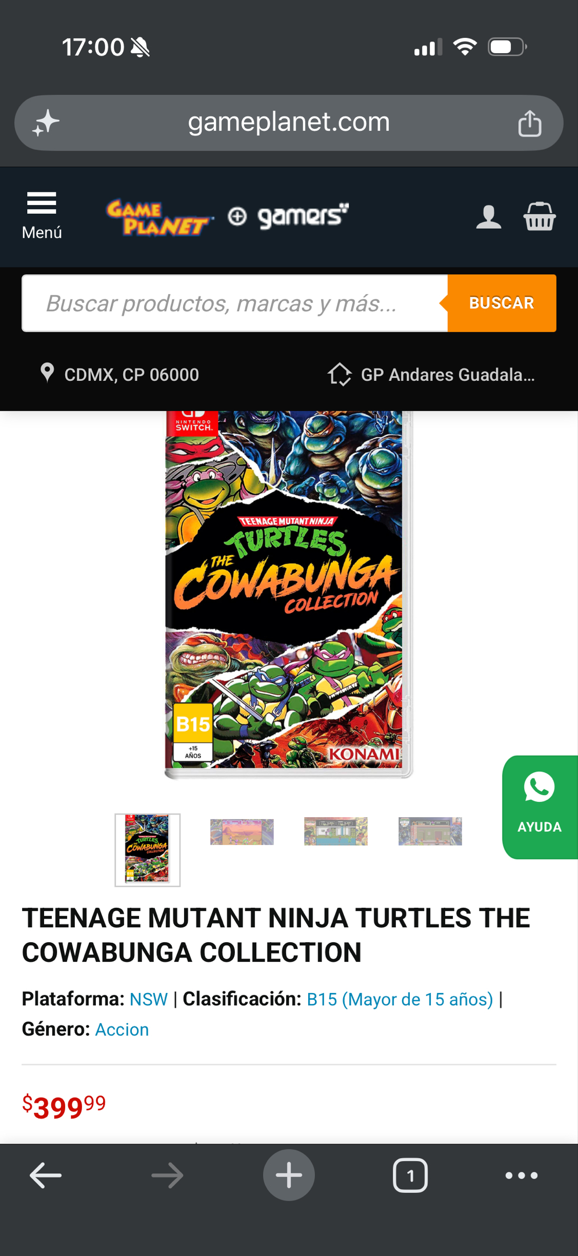 Game Planet: TMNT Tortugas Ninja Cowabunga Collection Switch