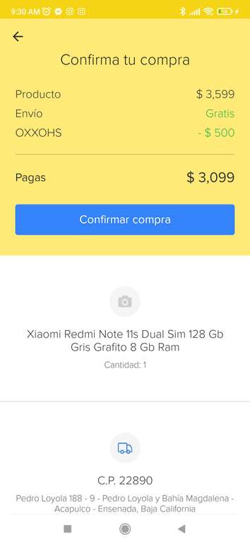 Mercado libre: Xiaomi Redmi Note 11S 8GB/128GB Dual SIM con cupón