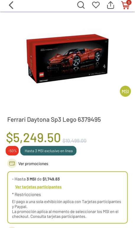 Soriana: Ferrari Daytona Sp3 Lego 6379495