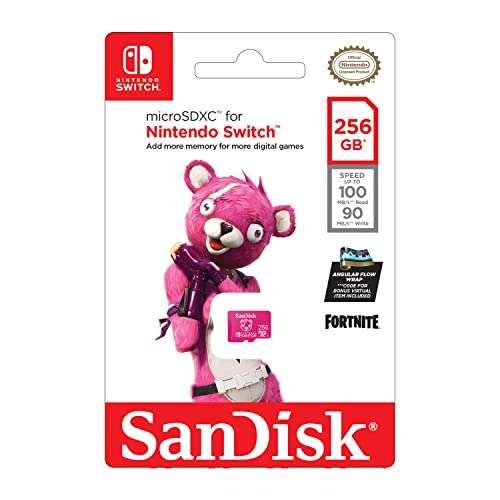 Amazon: SanDisk Tarjeta microSDXC de 256 GB con Licencia para Nintendo Switch, edición Fortnite - SDSQXAO-256G-GN6ZG