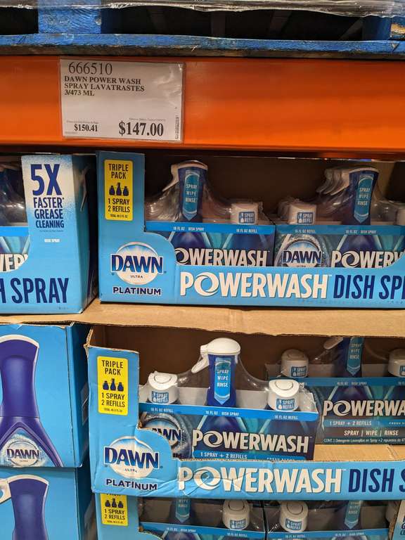 Costco: Dawn power wash spray lavatrastes