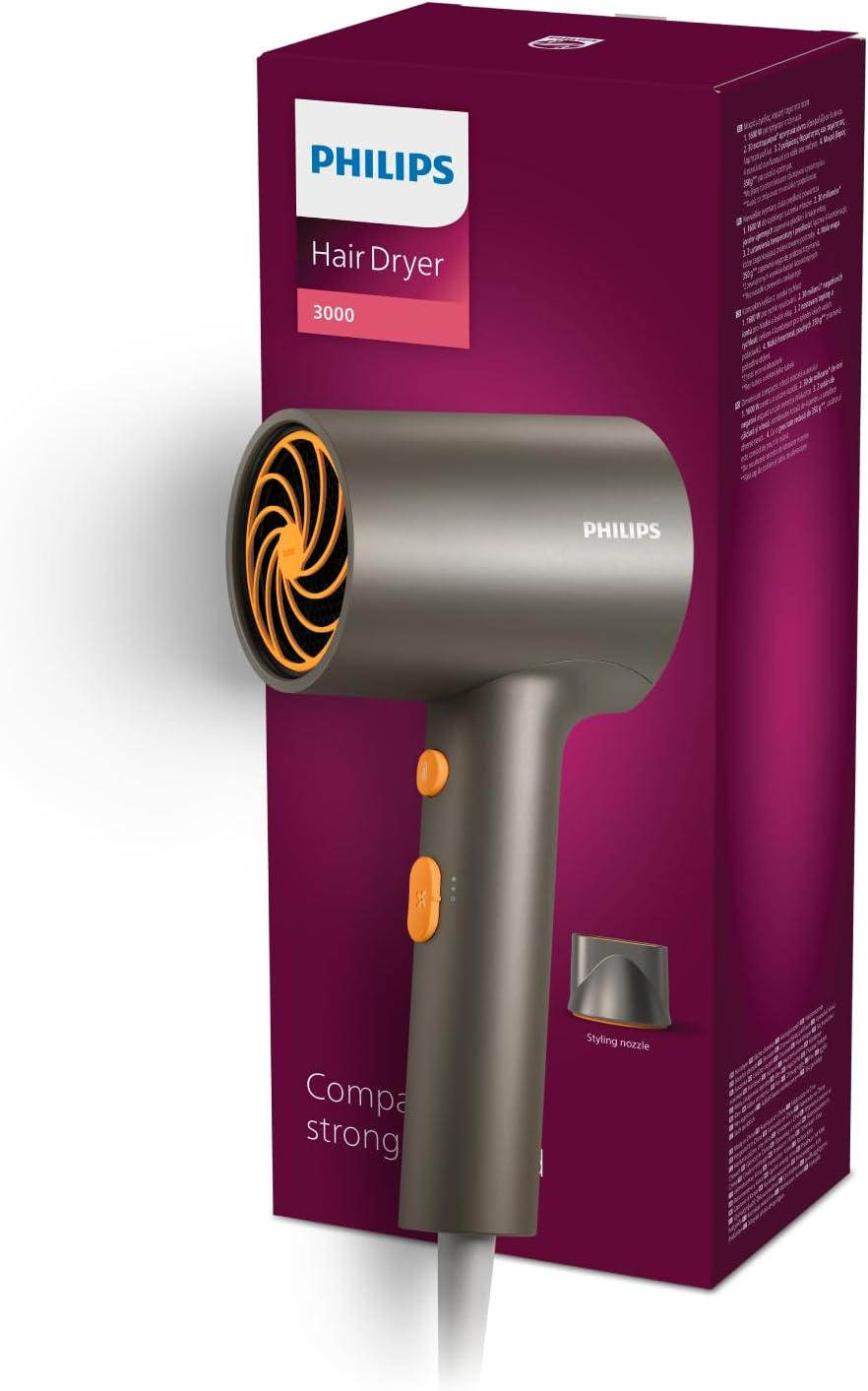 Amazon: Philips Secadora de Cabello 3000, con Tecnología ThermoProtect