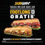 Rappi, Didi Food y Uber Eats: 2x1 en Subway Footlong