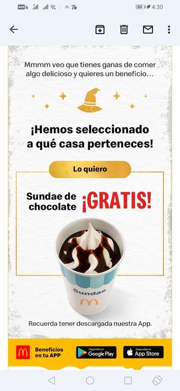 McDonald's: Sundae de chocolate gratis con cupón. LINK EN LA DESCRIPCIÓN