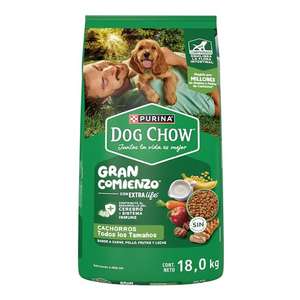 Amazon: Purina Dog Chow Comida para Cachorros Todos Los Tamaños 18k envio GRATIS