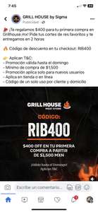 GRILL HOUSE by Sigma: Cortes de Carne Premium $400 MXN Descuento Pedido $1,500