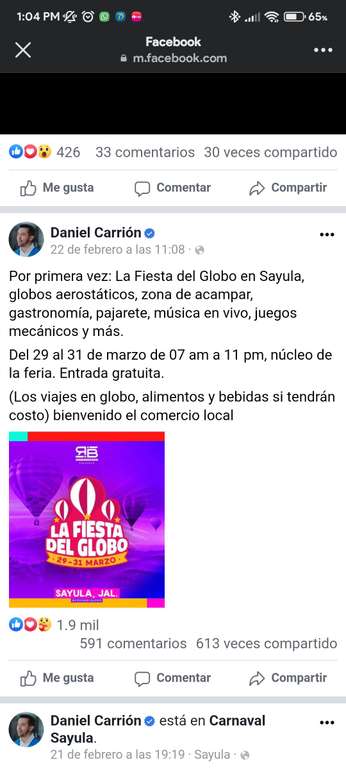 La fiesta del Globo (aerostático) en Sayula, Jalisco (1era edición)