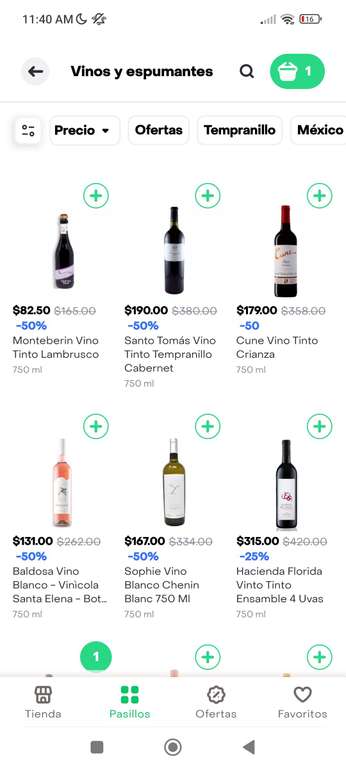 Vinos y licores 30-50% rappi turbo