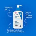 Amazon: CeraVe Loción Hidratante |237ml| Loción hidratante para rostro y cuerpo para piel seca con ácido hialurónico