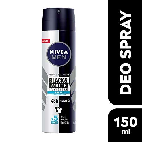 Amazon: Nivea Men desodorante spray 150ml. Black & White / Planea & Ahorra. Envío Gratis con PRIME.