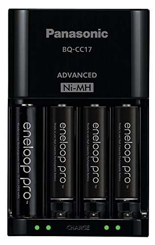Amazon Cargador & Baterías Panasonic Eneloop Pro - 4 baterías AAA recargables Ni-MH de Alta Capacidad