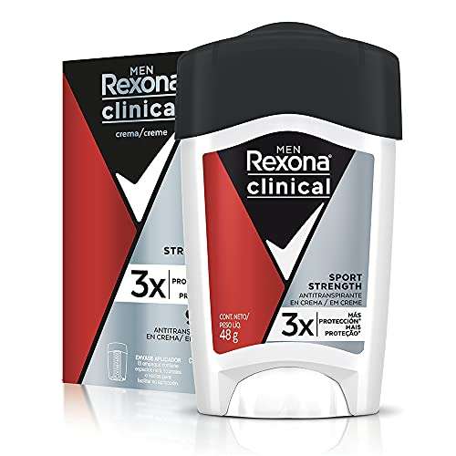 Amazon: Rexona Clinical Sport Strength Desodorante Antitranspirante para Hombre en Crema 3 veces Más Protección 48 g (Planea y Ahorra)
