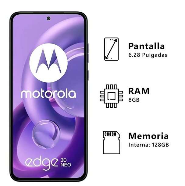 Walmart: Motorola Edge 30 Neo 8GB RAM 128GB ROM Morado ($4948 con cupon HSULTIMASHORAS)