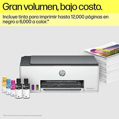 Amazon: HP Impresora Multifuncional Smart Tank 580, Tinta Continua, Color, Wi-Fi, Dúplex