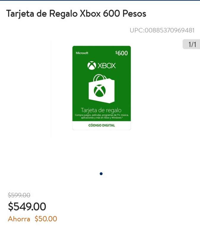 Walmart: Tarjeta de Xbox $600 pejecoins.