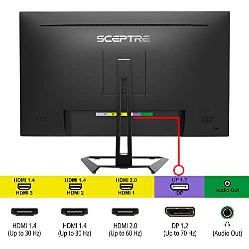 Amazon: Sceptre Monitor UHD 4K IPS de 27 Pulgadas 3840 x 2160 de hasta 70 Hz DisplayPort HDMI 99% sRGB Integrados, Negro 2021 (U275W-UPT)