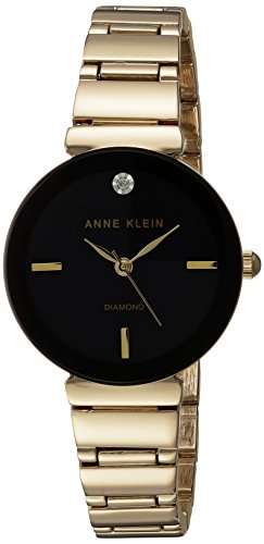 Amazon: Anne Klein Reloj de pulsera con esfera de diamante genuino para mujer