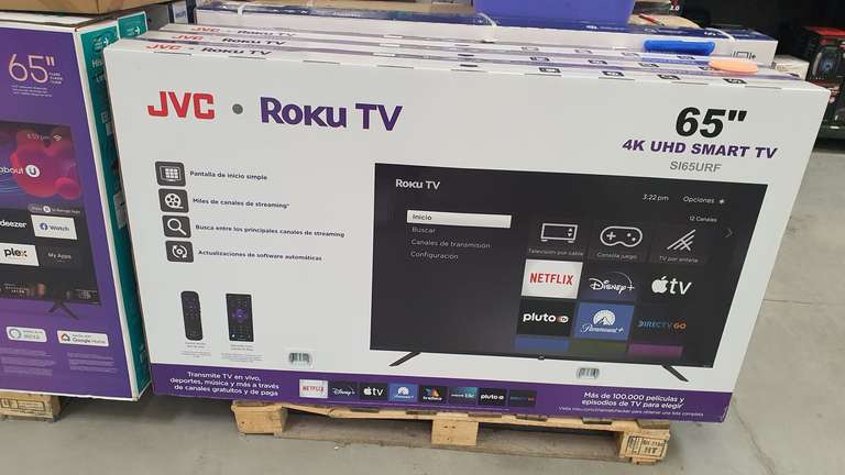 Bodega Aurrera: TV JVC 65 Pulgadas 4K Ultra HD Smart TV LED SI65URF