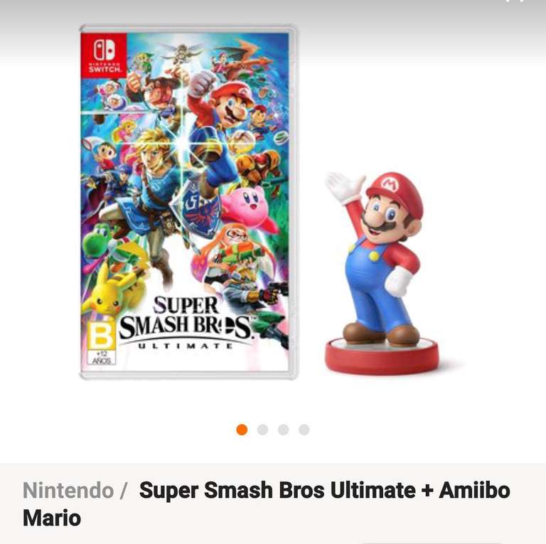Linio: Super Smash Bros Ultimate + Amiibo de Mario (1299 con cupón BIENVENIDO100 cuentas nuevas)