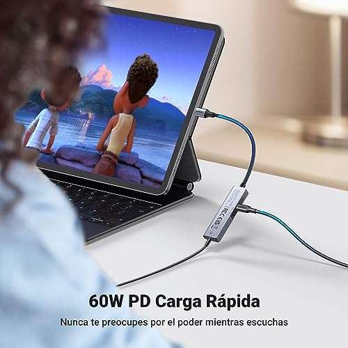 UGREEN Cable USB C a Jack 3.5, Cable Auxiliar DAC Chip para Coche