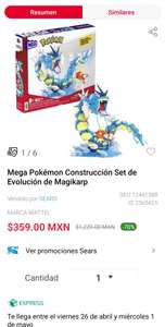 Sears: Mega Pokémon Construcción Set de Evolución de Magikarp