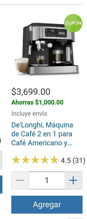Costco: De'Longhi, Máquina de Café 2 en 1 para Café Americano y Espresso