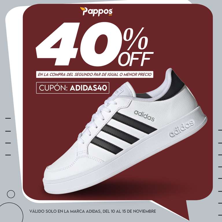 Pappos: 40% OFF en la compra del 2do par Adidas