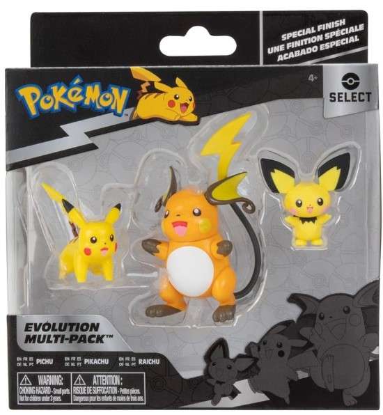 Walmart: Set de figuras Pokémon: Pikachu, Pichu y Raichu