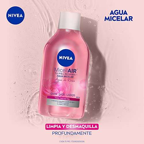 Amazon: NIVEA Agua Micelar Desmaquillante Agua de Rosas (400 ml) | envío gratis con Prime