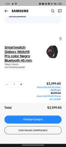 Samsung Store: Smartwatch Galaxy Watch5 Pro color Negro Bluetooth 45 mm