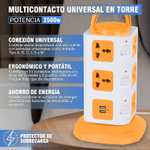 Amazon: Torre Multicontacto 11 Salidas Universales 2 Puertos USB