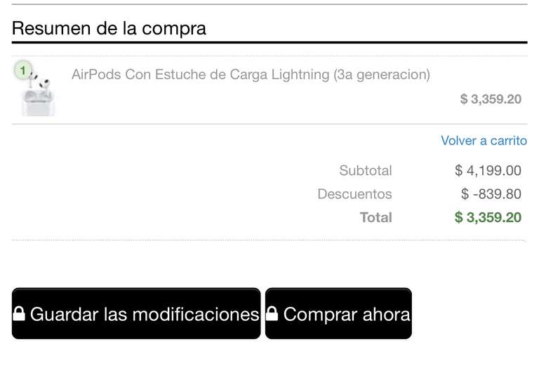iShop: AirPods Con Estuche de Carga Lightning (3a generacion)