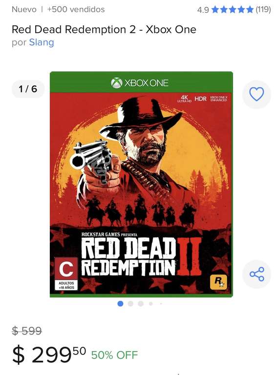 Mercado Libre: Red dead redemption 2 (Xbox)