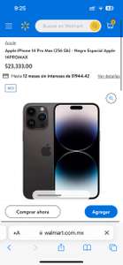 Walmart: iPhone 14 Pro Max 256gb Negro con BBVA