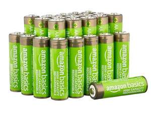 Amazon: 24 baterías Recargables AA Amazon Basics