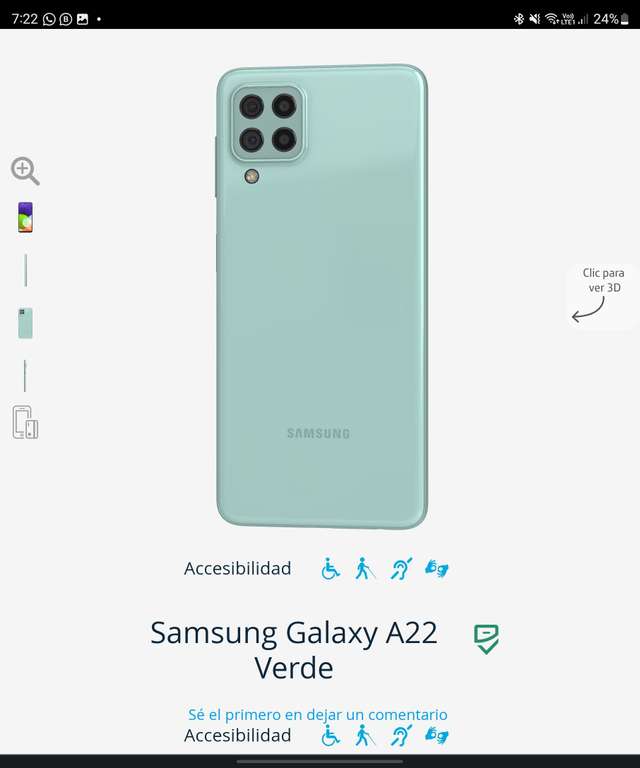 Movistar: Samsung Galaxy A22 Verde y más en la descripción