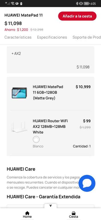 Huawei: Matepad 11 + teclado + lápiz + router