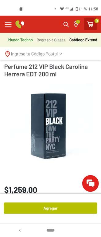 Soriana: Perfume 212 VIP Black Carolina Herrera EDT 200 ml