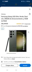 Walmart: Samsung Galaxy S23 Ultra Verde, Dual sim, 256GB de almacenamiento y 12GB de RAM