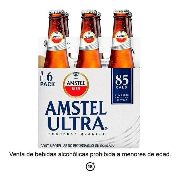 3x2 six Amstel Ultra botella nr en tiendas SIX