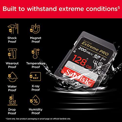 Amazon: SanDisk Tarjeta de Memoria Extreme Pro SDXC UHS-I de 128 GB