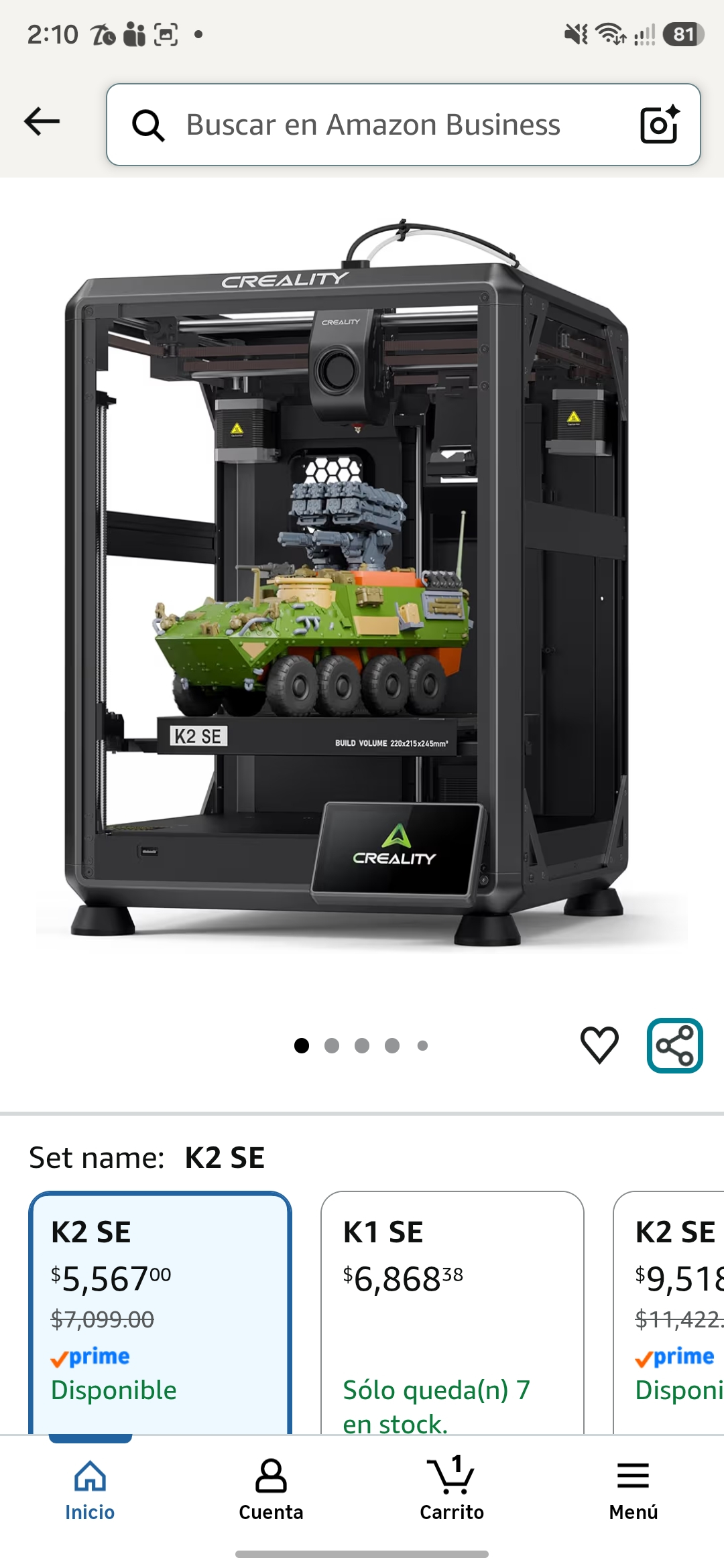Amazon: Impresora 3d Creality k2 se