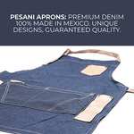 Amazon: Pesani, Mandil/Delantal de Mezclilla, Premium, (Mexa), Ajustable, Acabados en Vinipiel