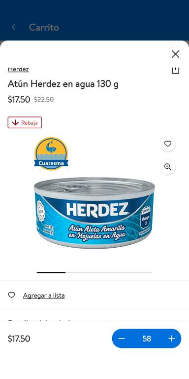 Walmart Super: Bonificación del 35% en la compra mínima de $150 en productos Herdez | Ejemplo: 9 latas de Atún Herdez Agua 130 gr