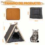 Amazon: Tienda de Campaña Teepee para Mascotas Gatos Perros Tipi Cama Tapete, 2 en 1 Casa Cueva Triangular con Almohadilla